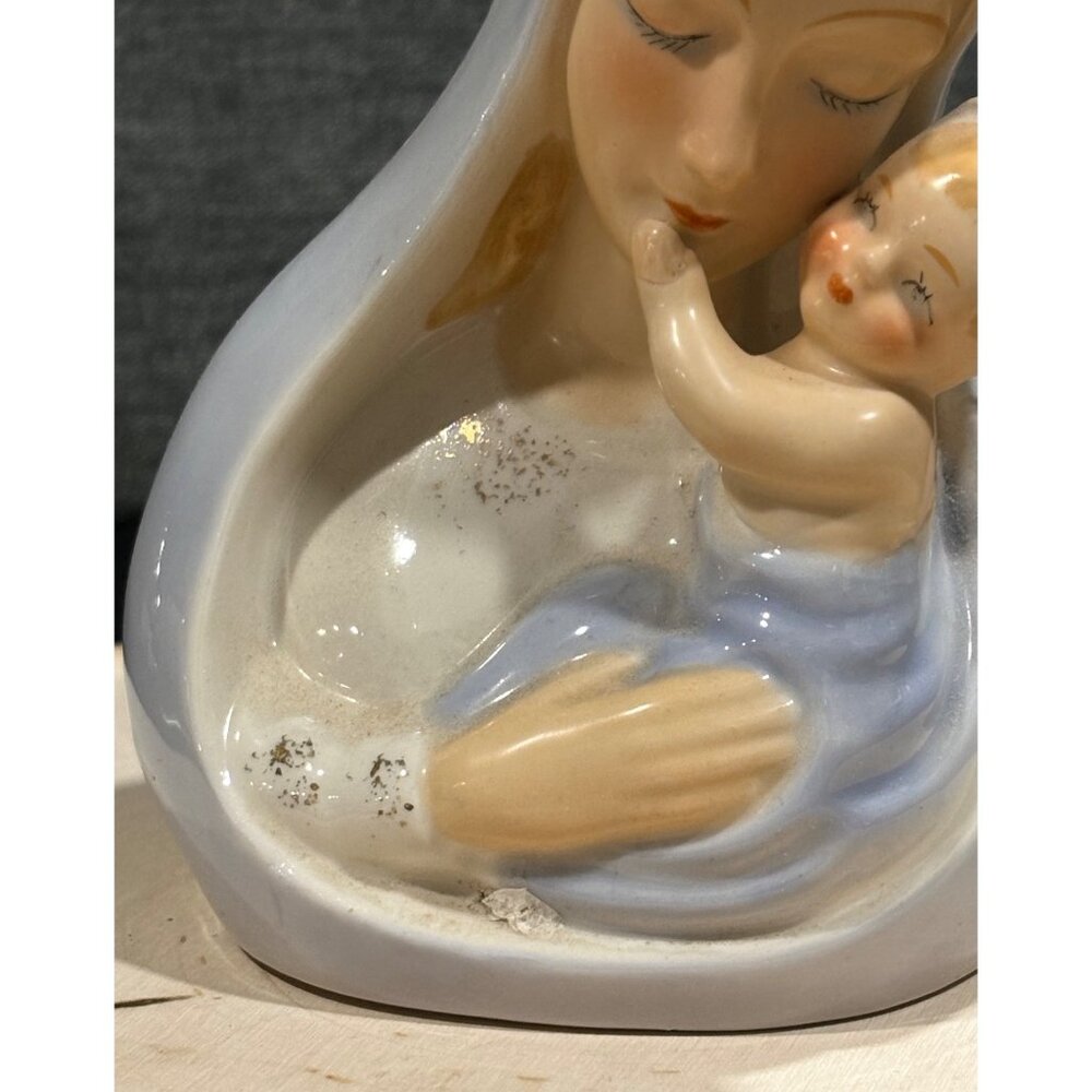 Vintage Infant Of Prague & Madonna Figurines With Gold Detailing Glossy Finish - Picture 12 of 16